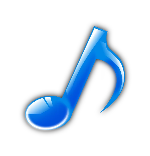 a blue musical note on a white background, flickr, inafune design, sickle, heavy jpeg artifact, keygen