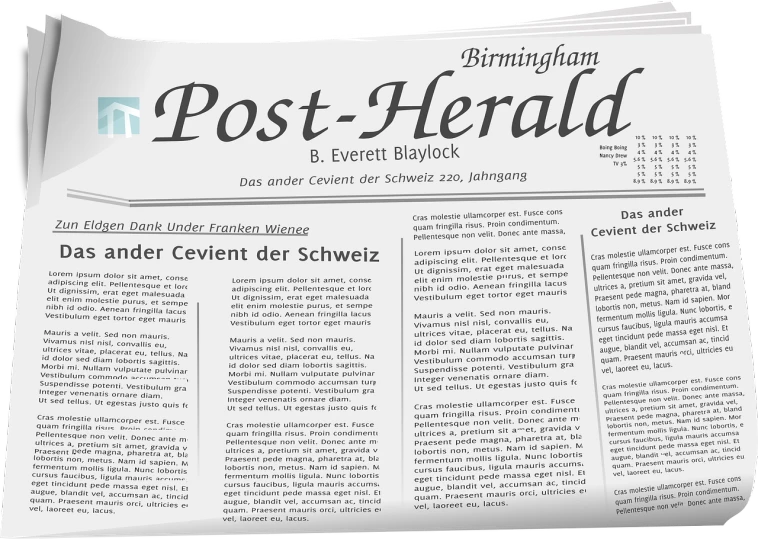 a close up of a newspaper on a table, a screenshot, by Dietmar Damerau, zbrush central, postminimalism, lineart behance hd, readable font, the emerald herald, header text”