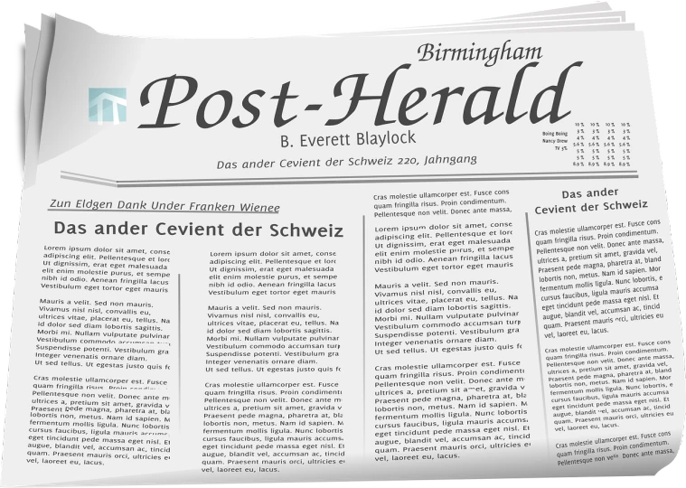 a close up of a newspaper on a table, a screenshot, by Dietmar Damerau, zbrush central, postminimalism, lineart behance hd, readable font, the emerald herald, header text”