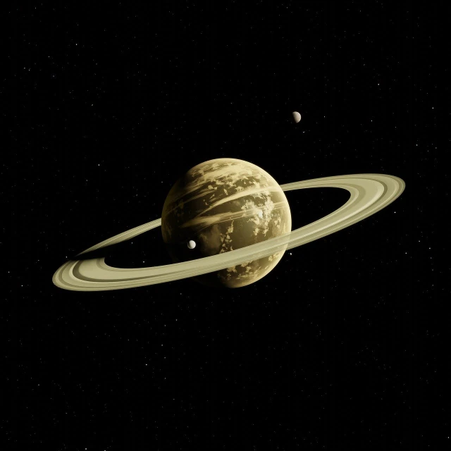 a close up of a planet with a ring around it, a digital rendering, beige and dark atmosphere, space photo, iray, saturn