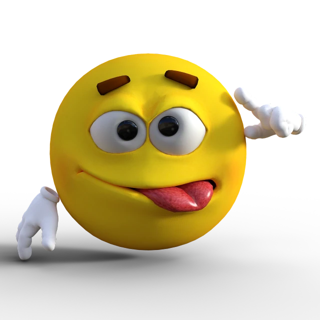 a close up of a smiley face on a black background, by Heinz Anger, digital art, doing a sassy pose, smooth 3d cg render, solemn gesture, say ahh