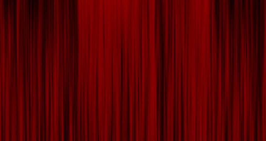 a red curtain with a black background, a digital rendering, inspired by Anna Füssli, movie texture, red crimson crimson hair, random background scene, thin red lines