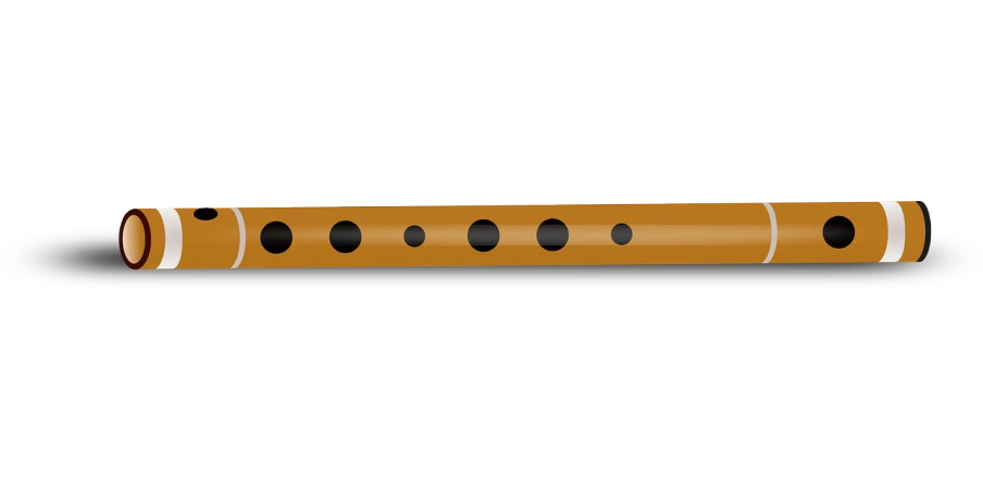 a close up of a musical instrument on a white background, a digital rendering, inspired by Kawai Gyokudō, orange and black, holes, long view, on a black background