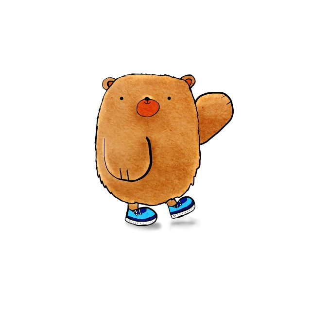 a close up of a stuffed animal on a black background, a digital rendering, deviantart, full body single character, iphone wallpaper, childrenbook illustration, brown bear