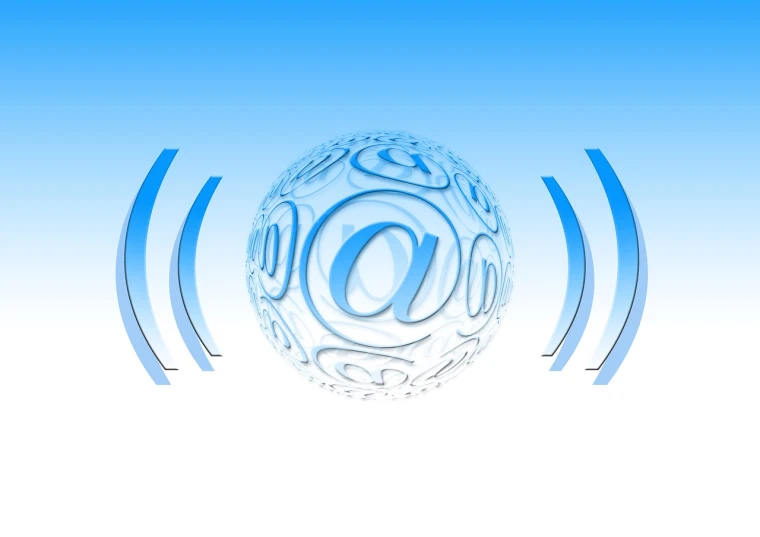 an image of a sphere with waves coming out of it, an illustration of, computer art, email, phone photo, blue image, dj