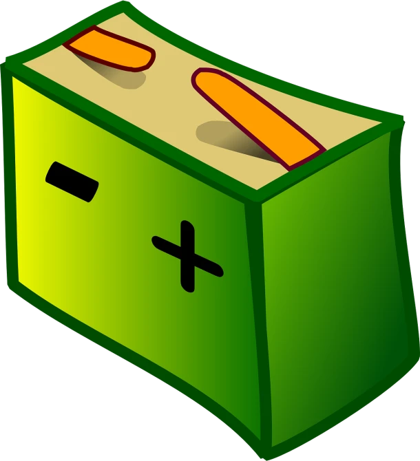 a green box with a plus sign on it, a digital rendering, inspired by Masamitsu Ōta, pixabay, mingei, batteries not included, !!! very coherent!!! vector art, bag, an orange