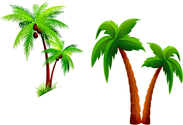 a couple of palm trees sitting next to each other, polycount, figuration libre, vector images, background image