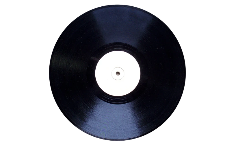 a black vinyl record sitting on top of a table, by Ottó Baditz, flickr, detailed scan, white plastic, studio photograph”, 1998 photo