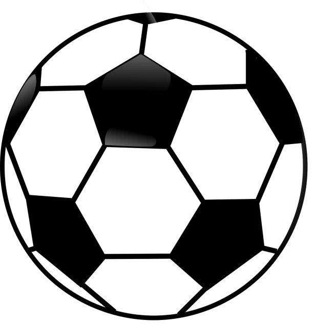 a black and white soccer ball on a black background, by Arnold Bronckhorst, pixabay, digital art, line vector art, ball shaped accordion sleeve, cartoon, bird's eye