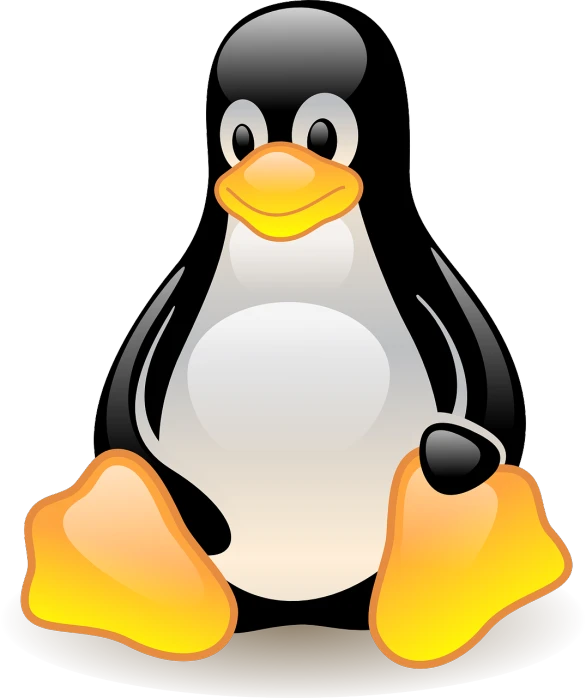 a black and white penguin sitting on the ground, an illustration of, pixabay, computer art, cpu, onyx, creamy, honey