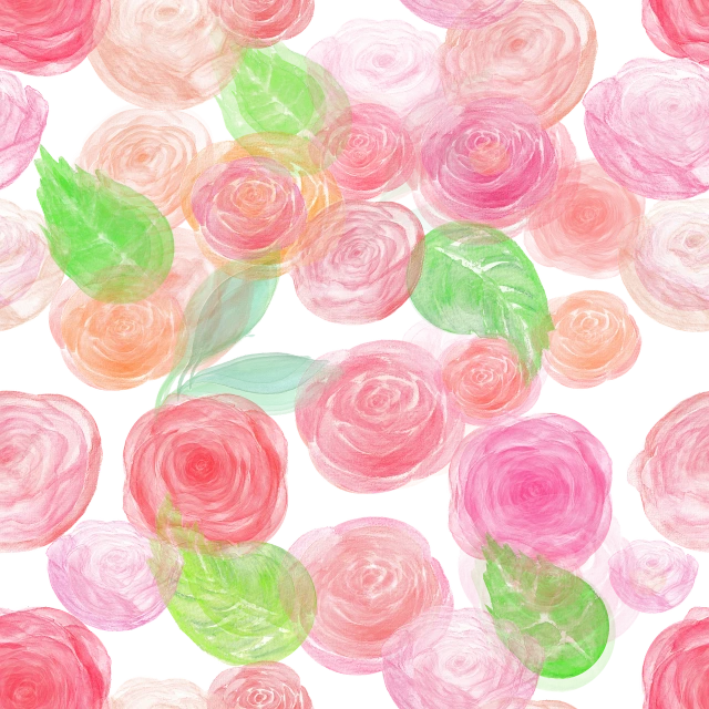 a bunch of pink and green roses on a black background, inspired by Nagasawa Rosetsu, fun vibrant watercolor, repeating, clip art, resources background