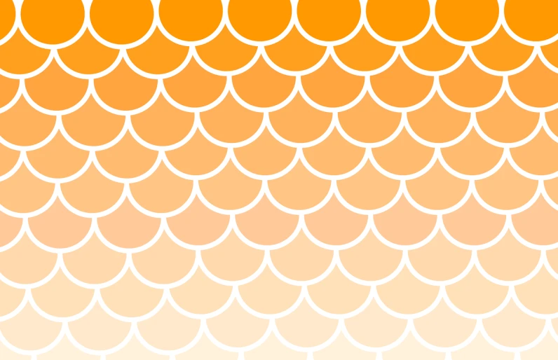 a close up of a fish scale pattern, a digital rendering, gradient orange, single flat colour, gradient yellow, traditional japanese colors