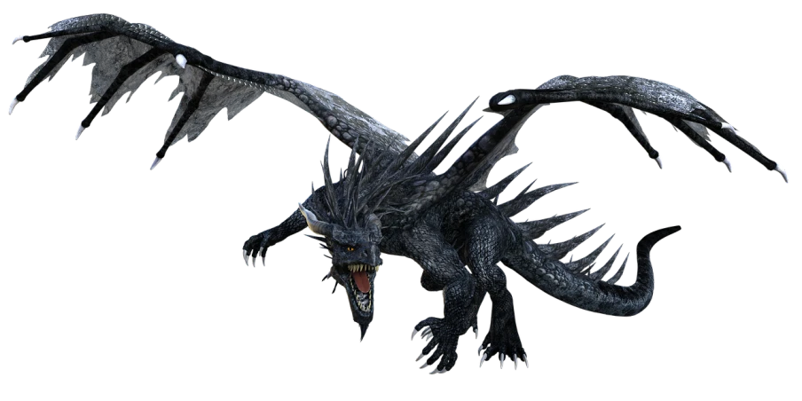 a close up of a dragon on a black background, concept art, hurufiyya, with 3d render, black wings instead of arms, godzilla, fenrir