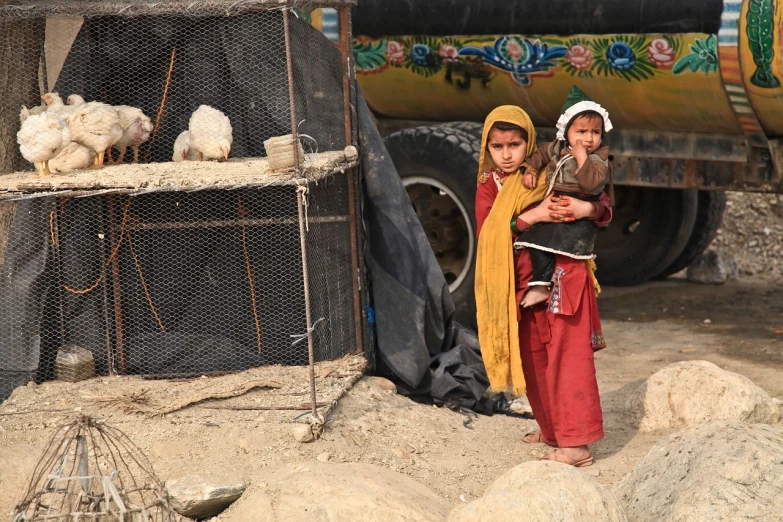 a couple of kids that are standing in the dirt, flickr, afghan girl, with chicks, the infrastructure of humanity, captured on canon eos r 6