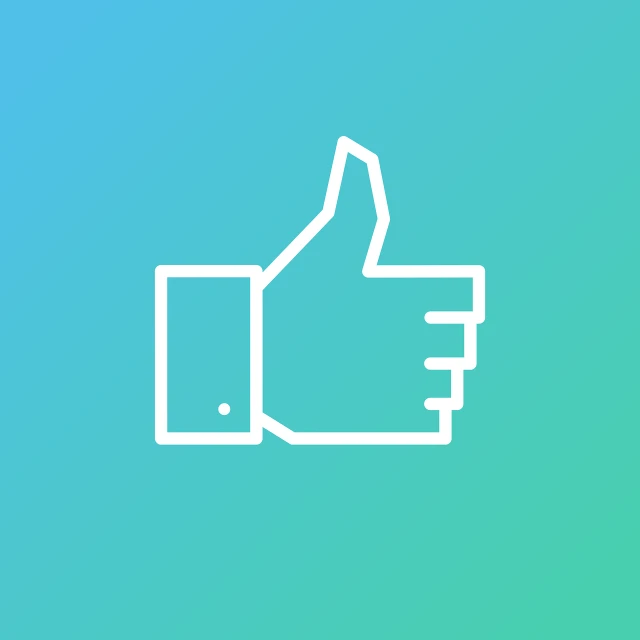a thumbs up icon on a blue and green background, by Julian Allen, trending on unsplash, vector graphics with clean lines, istockphoto, on amino, like in museum