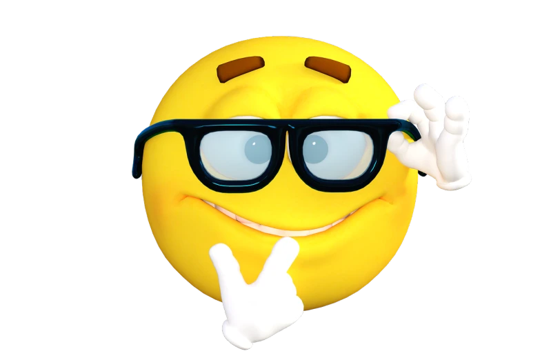 a close up of a smiley face wearing sunglasses, figuration libre, heavy gesture style closeup, do you want to know, 3d feeling, clipart