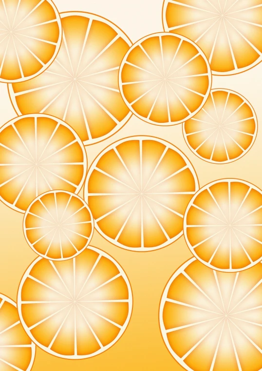 a bunch of orange slices sitting on top of each other, vector art, by Taiyō Matsumoto, uniform background, ballroom background, complex!!, paper background