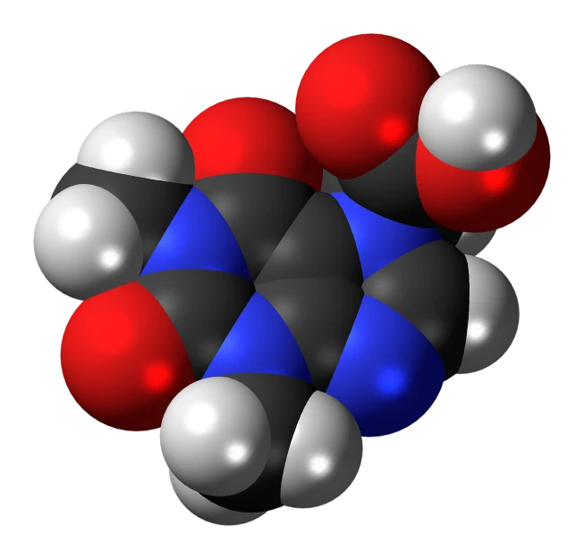 a group of red, white and blue spheres, a raytraced image, by Jon Coffelt, flickr, detailed chemical diagram, on a black background, in style of monkeybone, ashe