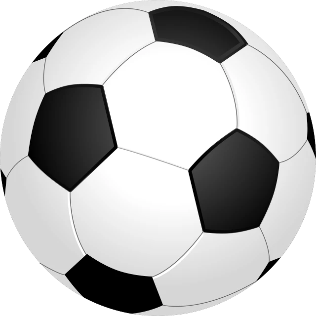 a black and white soccer ball on a black background, a digital rendering, inspired by Arnold Bronckhorst, pixabay, black and white vector, clipart, computer - generated, bowl