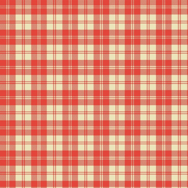 a red and white plaid fabric, a digital rendering, inspired by Cornelia MacIntyre Foley, no gradients, straw, 5 k, traditional japanese colors