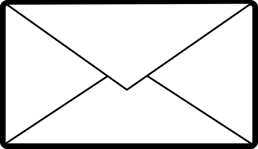 a black and white picture of an envelope, a picture, pixabay, coloring pages, jamaican, long view, ello