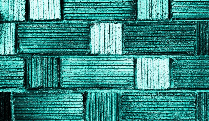 a close up of a green brick wall, by Richard Carline, concrete art, monochromatic teal, background image, floor tiles, abstract claymation