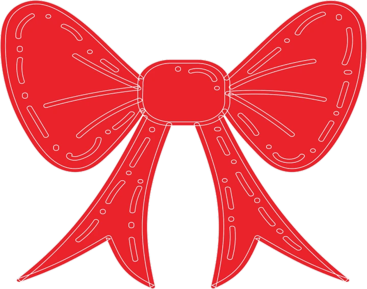 a red bow on a black background, lineart, inspired by Masamitsu Ōta, candy decorations, front facing shot, color red, outlined