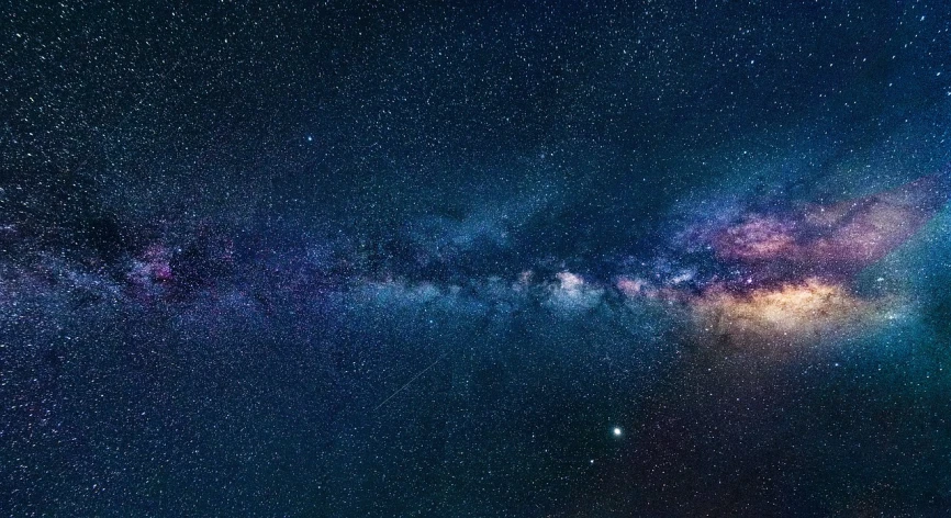 a night sky filled with lots of stars, pexels, space art, an extreme long shot wide shot, the milk way up above, key is on the center of image, galaxy colored
