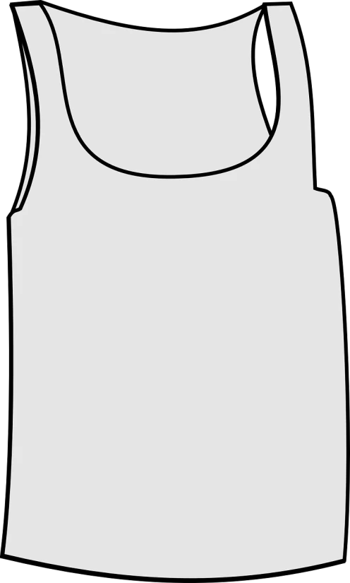 a white tank top on a black background, lineart, deviantart, uploaded, uniform background, flat grey color, clipart