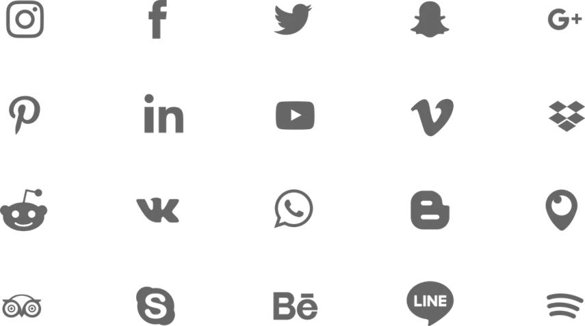 a set of social icons on a black background, grainy. poorly rated, 😭🤮 💔, leaked, berlin