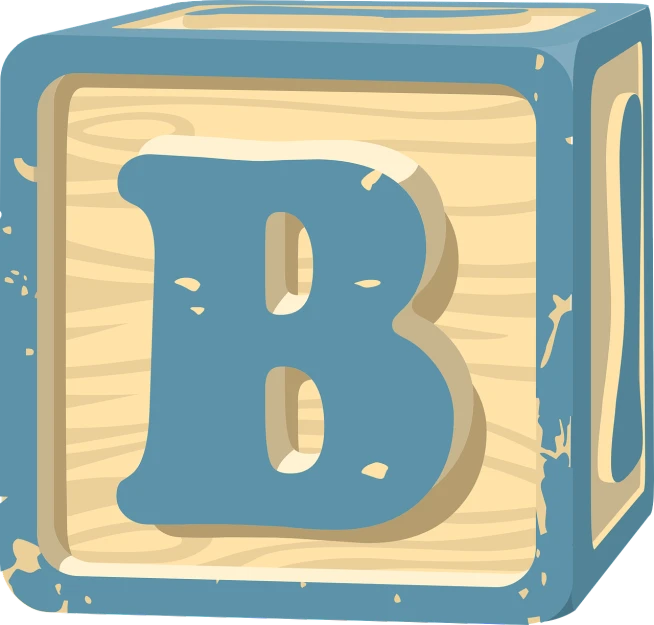 a wooden block with the letter b on it, pixabay, barbizon school, cartoon style illustration, blues, wikihow illustration, an escape room in a small