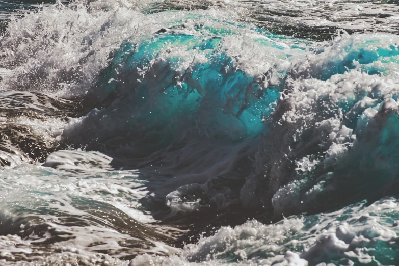 a person riding a surfboard on a wave in the ocean, a picture, by Matthias Weischer, shutterstock, digital art, beautiful texture, charybdis, blue sand, blood in the seahighly