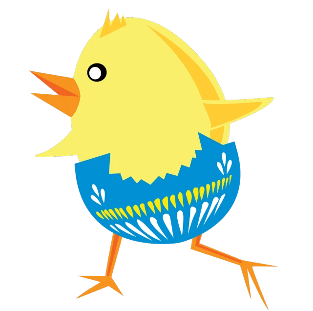 a yellow bird sitting on top of a blue egg, an illustration of, mingei, istockphoto, fancy clothing, with a black background, look like someone is dancing