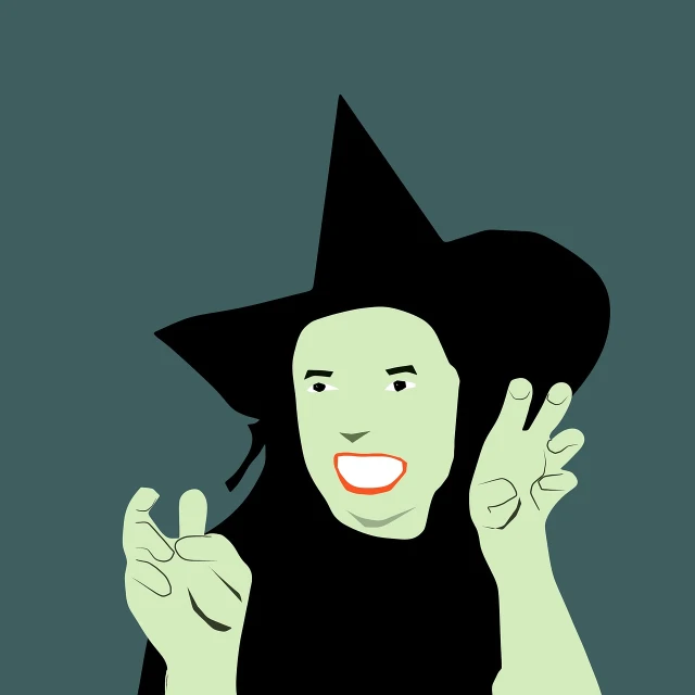 a witch making a peace sign with her hands, vector art, lowbrow, portrait of shrek, wikihow illustration, very scary photo, flat illustration