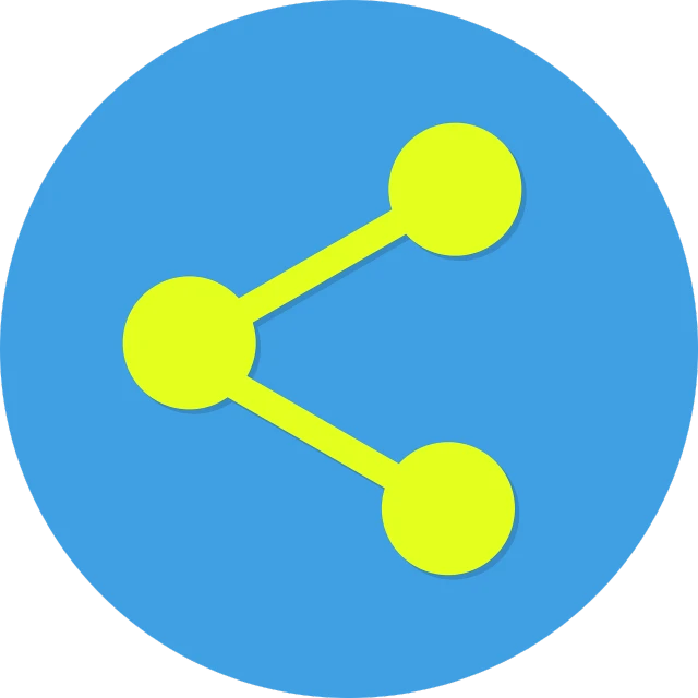 a blue circle with yellow dots on it, a screenshot, by Tom Carapic, networking, game icon stylized, fluo details, without text