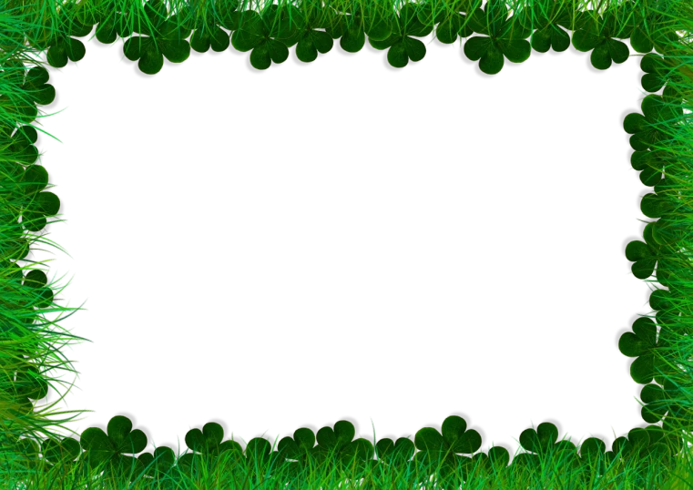 a frame made out of green grass on a black background, digital art, background full of lucky clovers, wide long shot, transparent backround, shot from afar