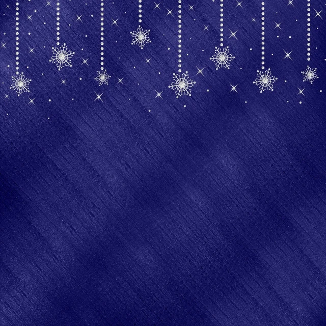 a blue background with snowflakes and stars, a picture, inspired by Katsushika Ōi, strings background, silver and sapphire, wooden, celebration