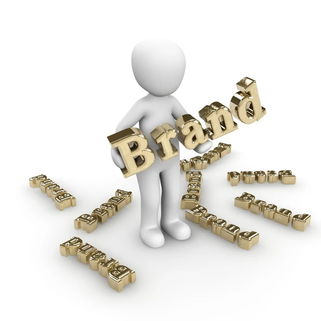 a person holding a sign that says brand, a digital rendering, inspired by Johann Christian Brand, trending on pixabay, happening, 3d cg, stock photo, gold, marker”