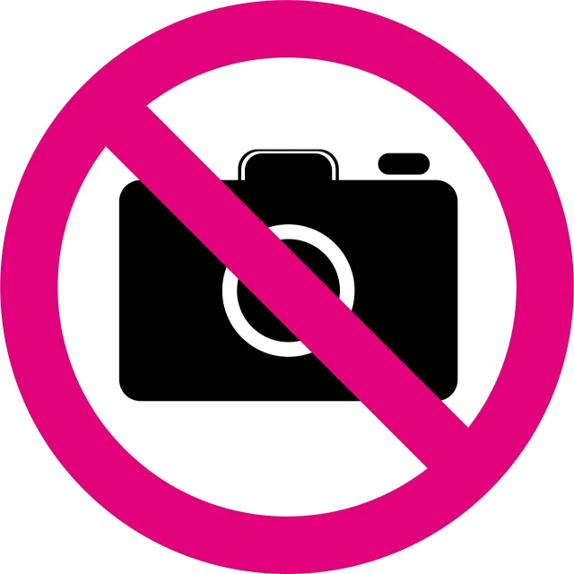 a no camera sign on a white background, a picture, inspired by Jan Kupecký, pixabay, ((pink)), danila tkachenko, ( ( dark skin ) ), iso: 400