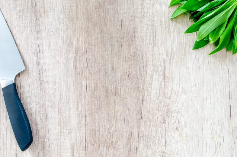 a knife sitting on top of a wooden table, a stock photo, ivy, background is white, high definition screenshot, 1128x191 resolution