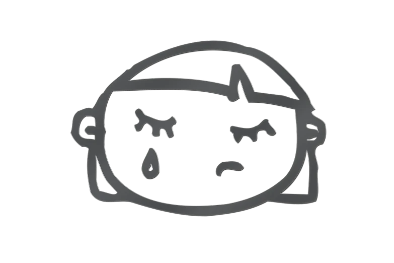 a black and white drawing of a child's face, a child's drawing, inspired by Shūbun Tenshō, deviantart, mingei, looking exhausted, icon, cartoon image, animated still