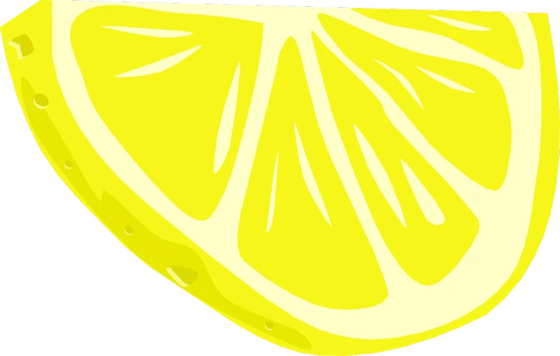 a slice of lemon on a black background, an illustration of, digital art, made in paint tool sai2, (((yellow))), coloured background, white background : 3