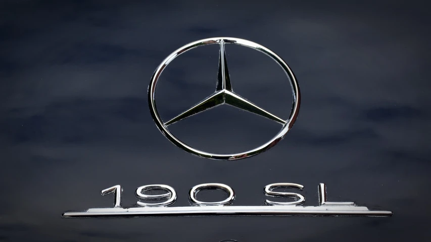 a mercedes emblem on the hood of a car, a portrait, by Hans Schwarz, pixabay, plein air, super model-s 100, sealed since 1989, with a black background, 1896