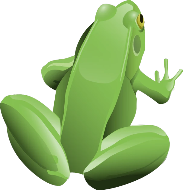 a green frog sitting on a white surface, an illustration of, figuration libre, doing an elegant pose over you, highly no detailed, finger, illustration]