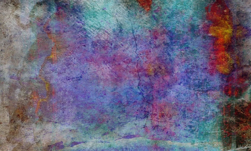 a close up of a painting on a wall, inspired by Zao Wou-Ki, shutterstock, paper texture. 1968, purple background, in style of mike savad”, digital art ”