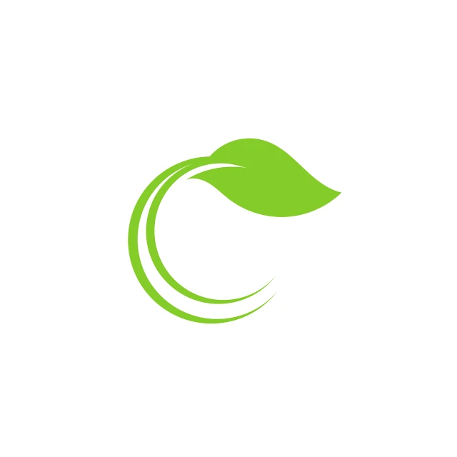 a green leaf logo on a white background, a picture, environmental art, chiron, s line, clean logo, curved