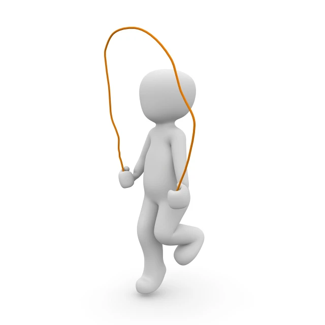 a person jumping with a jump rope, a picture, figuration libre, 3 dimensional, lasso, single file, manifestation