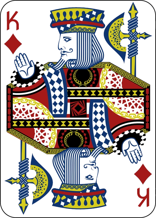 a picture of a king of diamonds playing card, inspired by Steve Argyle, shutterstock, renaissance, !!! very coherent!!! vector art, jerez, very very happy!, marsden