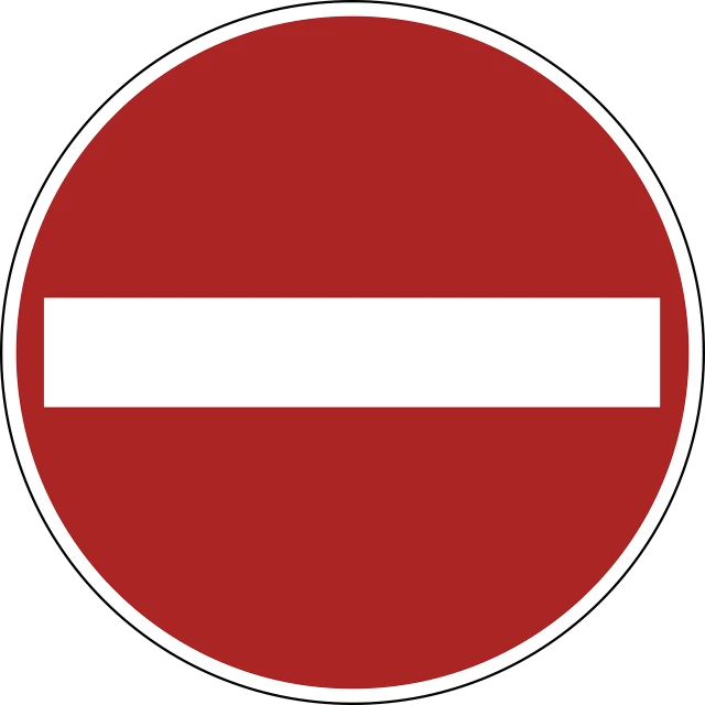 a red and white no entry sign on a black background, vector art, by Zoran Mušič, pixabay, bauhaus, unobstructed road, india, marine, circle