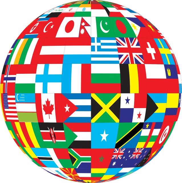 a globe with all the flags of the world on it, an illustration of, excessivism, !!! very coherent!!! vector art, gogo : :, toronto, race